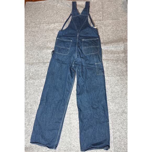 Vintage Carhartt Bib Overalls 34x32 Denim Carpenter 88FBH USA Union Made - Picture 2 of 6